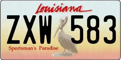 LA license plate ZXW583