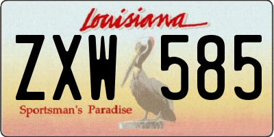 LA license plate ZXW585