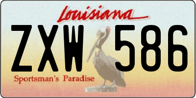 LA license plate ZXW586
