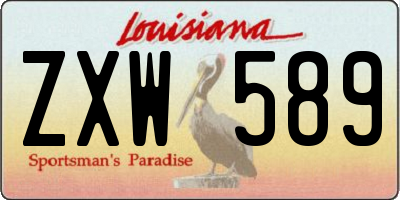 LA license plate ZXW589