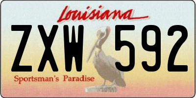 LA license plate ZXW592
