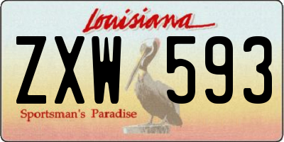 LA license plate ZXW593