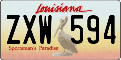 LA license plate ZXW594