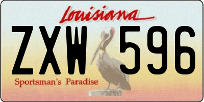 LA license plate ZXW596