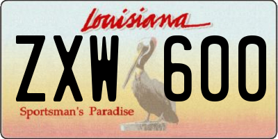 LA license plate ZXW600