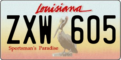 LA license plate ZXW605