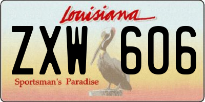 LA license plate ZXW606