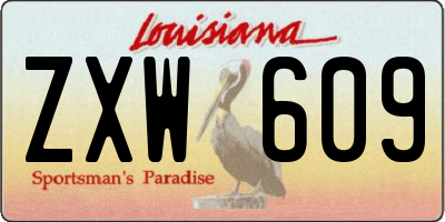 LA license plate ZXW609