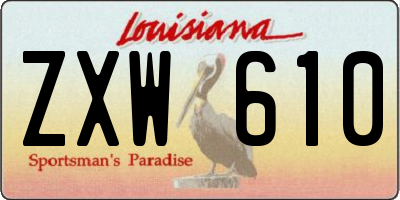 LA license plate ZXW610