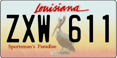 LA license plate ZXW611