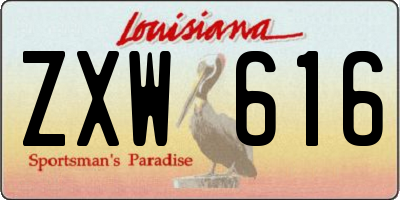 LA license plate ZXW616