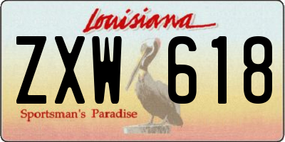 LA license plate ZXW618