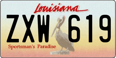 LA license plate ZXW619