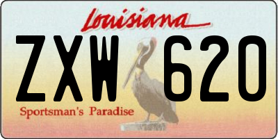 LA license plate ZXW620