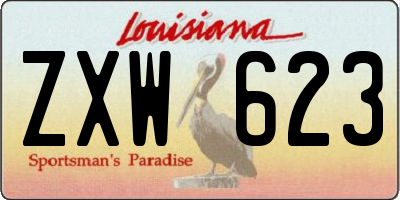 LA license plate ZXW623