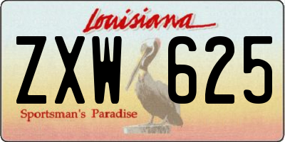 LA license plate ZXW625