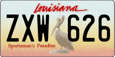 LA license plate ZXW626