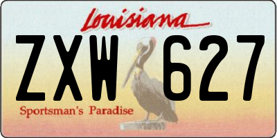 LA license plate ZXW627