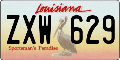 LA license plate ZXW629