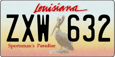 LA license plate ZXW632