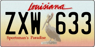 LA license plate ZXW633