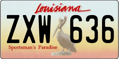 LA license plate ZXW636
