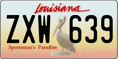 LA license plate ZXW639