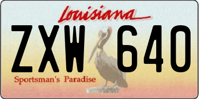 LA license plate ZXW640