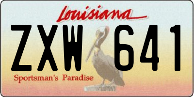 LA license plate ZXW641