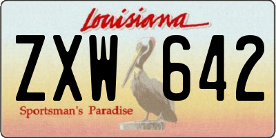 LA license plate ZXW642