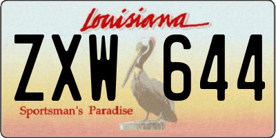 LA license plate ZXW644