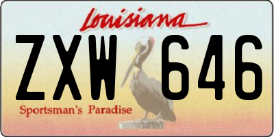 LA license plate ZXW646