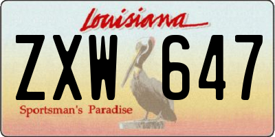 LA license plate ZXW647