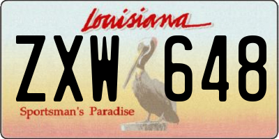 LA license plate ZXW648