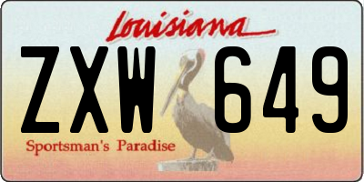 LA license plate ZXW649
