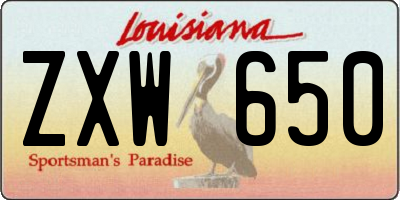 LA license plate ZXW650