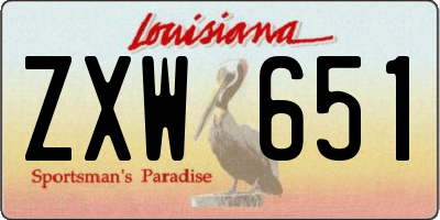 LA license plate ZXW651