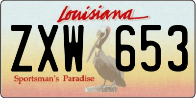 LA license plate ZXW653