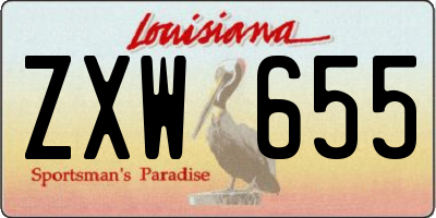 LA license plate ZXW655
