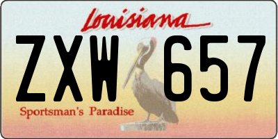 LA license plate ZXW657