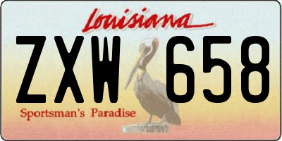 LA license plate ZXW658