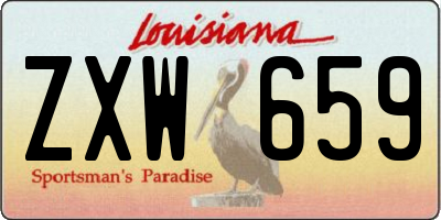 LA license plate ZXW659