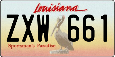 LA license plate ZXW661