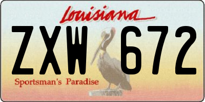 LA license plate ZXW672