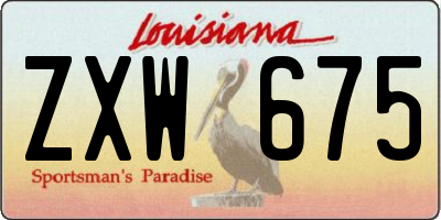 LA license plate ZXW675