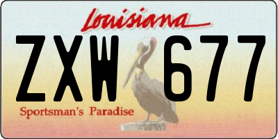 LA license plate ZXW677