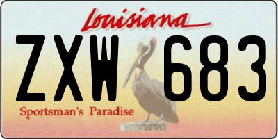 LA license plate ZXW683