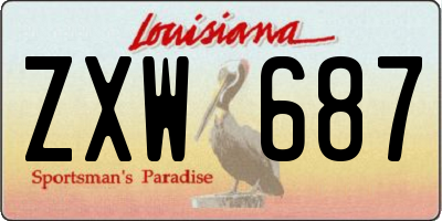 LA license plate ZXW687