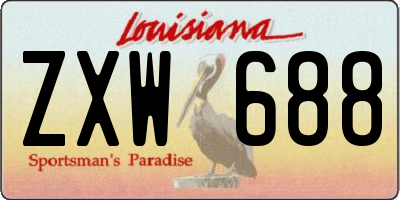 LA license plate ZXW688