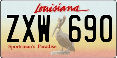 LA license plate ZXW690